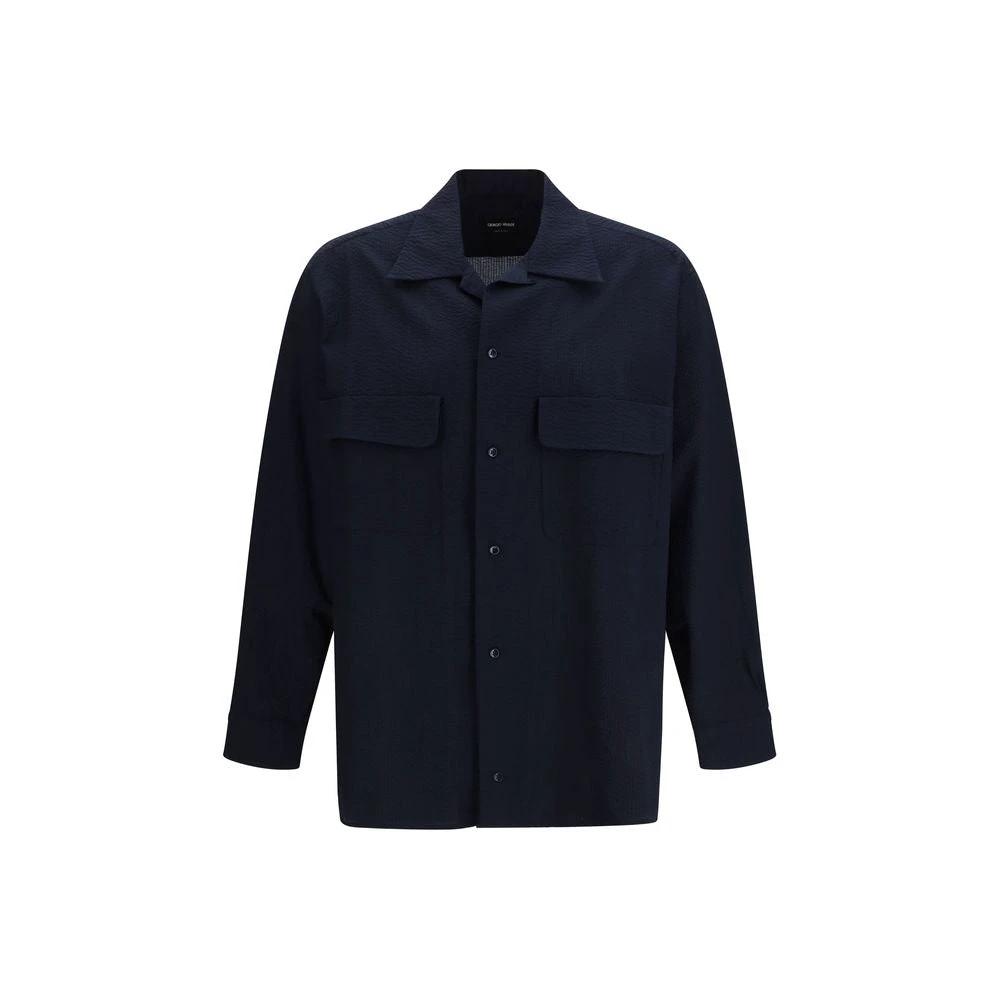 giorgio armani dress shirt Giorgio Armani Blue Cotton Shirt – Ask Me Wear