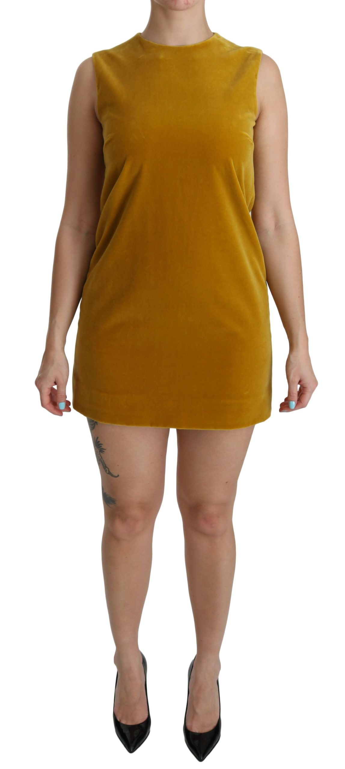 mustard yellow velvet dress Dolce And Gabbana Mustard Velvet Shift Mini Dress 9164 – Ask Me Wear