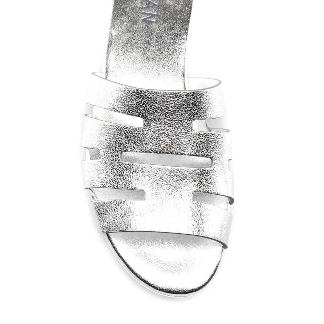 Hogan Valencia Ciabatta Sandals in Silver