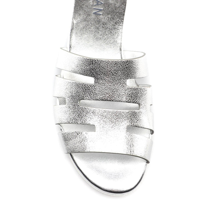 Hogan Valencia Ciabatta Sandals in Silver