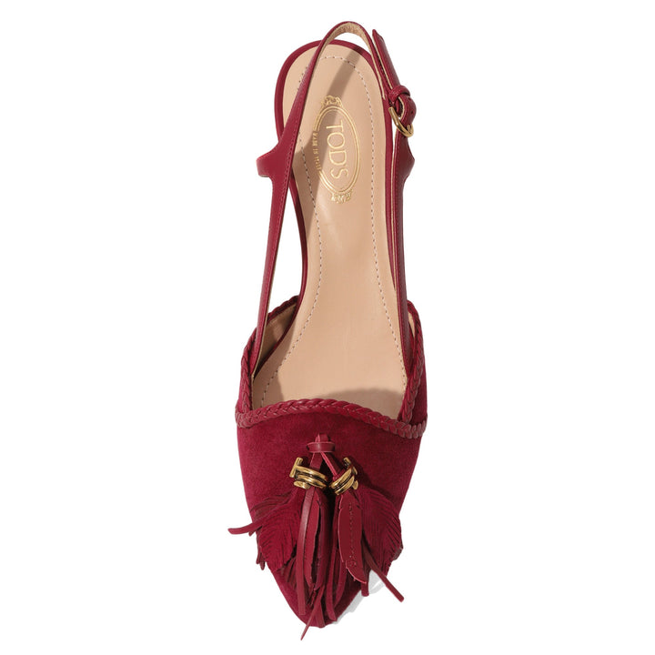Tod's Cuoio T35 Leather Sandals in Fuschia