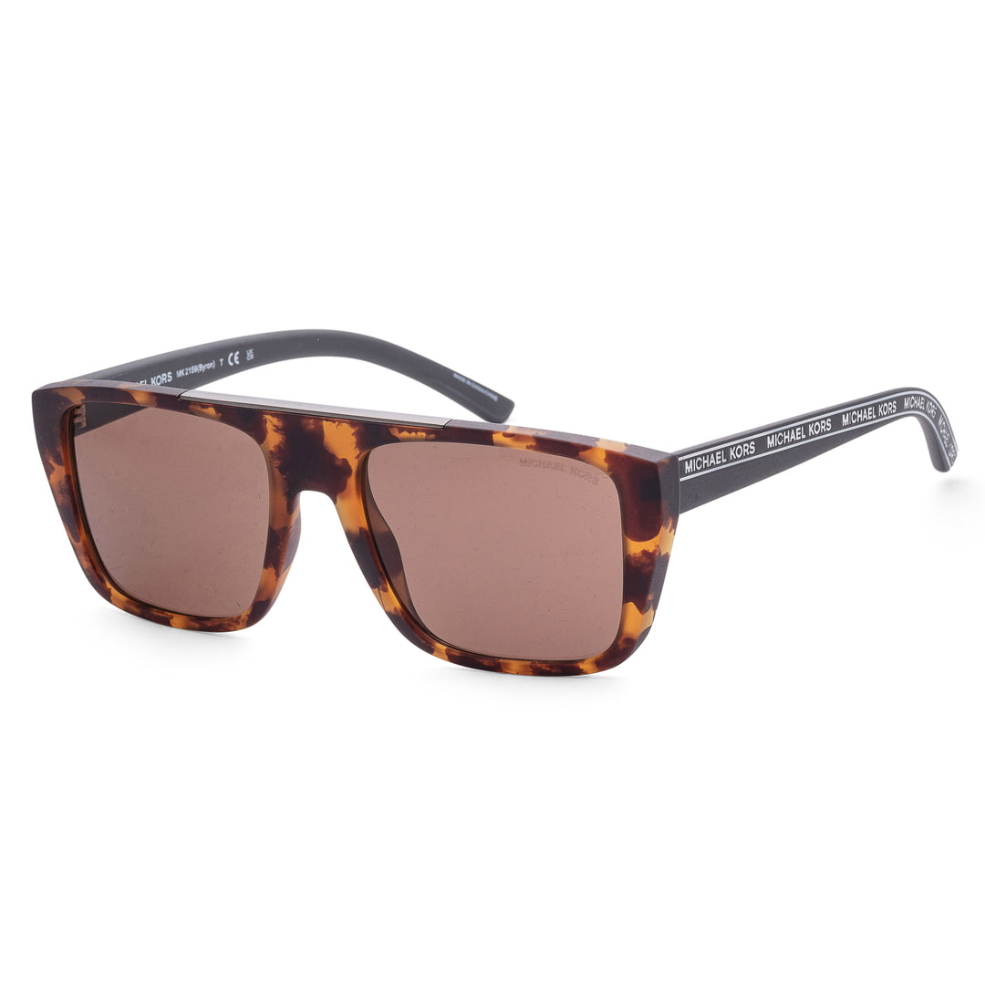 Michael Kors Men's Byron 55mm Matte Dark Tort Sunglasses MK2159-300673
