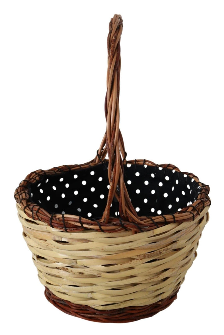 Dolce & Gabbana - Dolce & Gabbana Chic Beige Wicker Basket Tote Bag - VAS12274 - Ask Me Wear