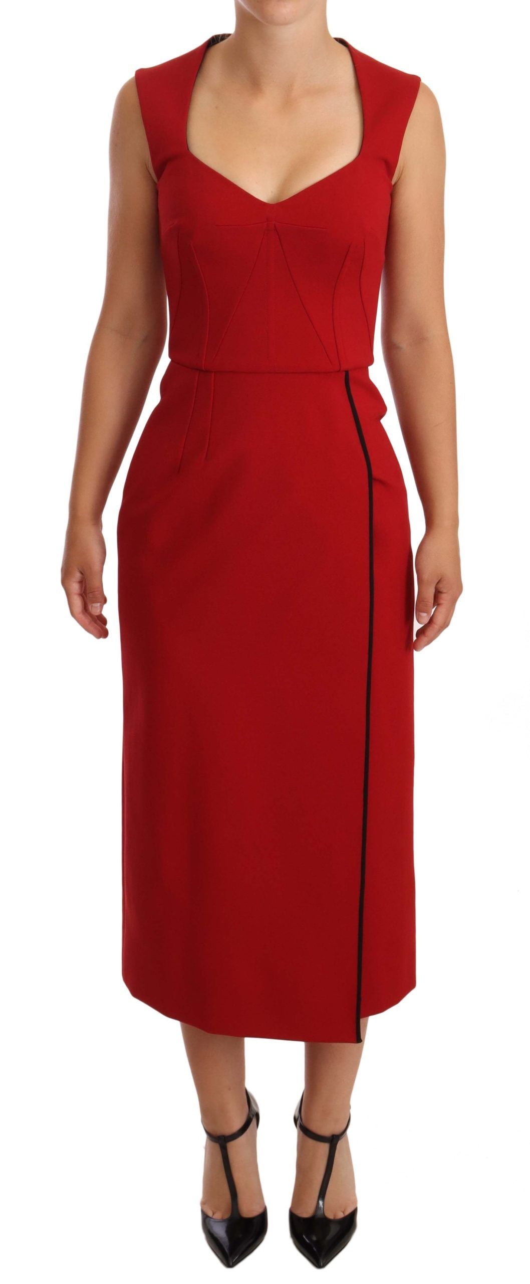 red sweetheart midi dress Dolce & Gabbana Midi Dress | 102955745578