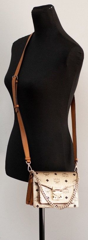 MCM - MCM Signature Berlin Gold Diamond Logo Leather Mini Flap Lock Crossbody Handbag - 70386 - Ask Me Wear