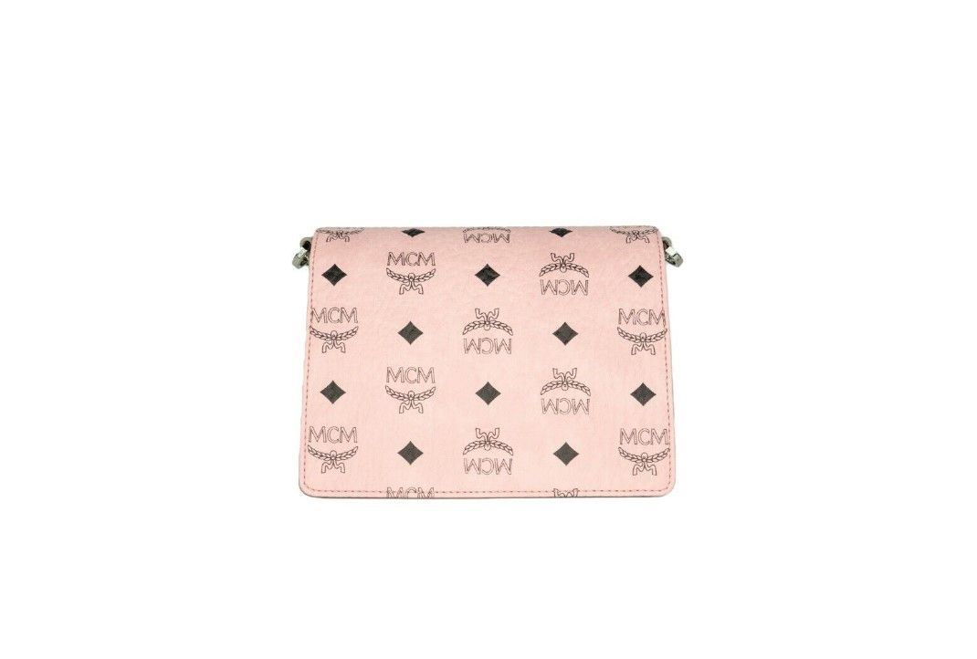 MCM - MCM Signature Soft Pink Diamond Logo Leather Mini Flap Lock Crossbody Handbag - 70379 - Ask Me Wear