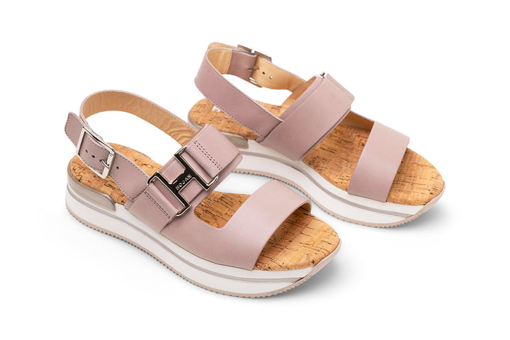 Hogan H257 Leather Sandals in Pink