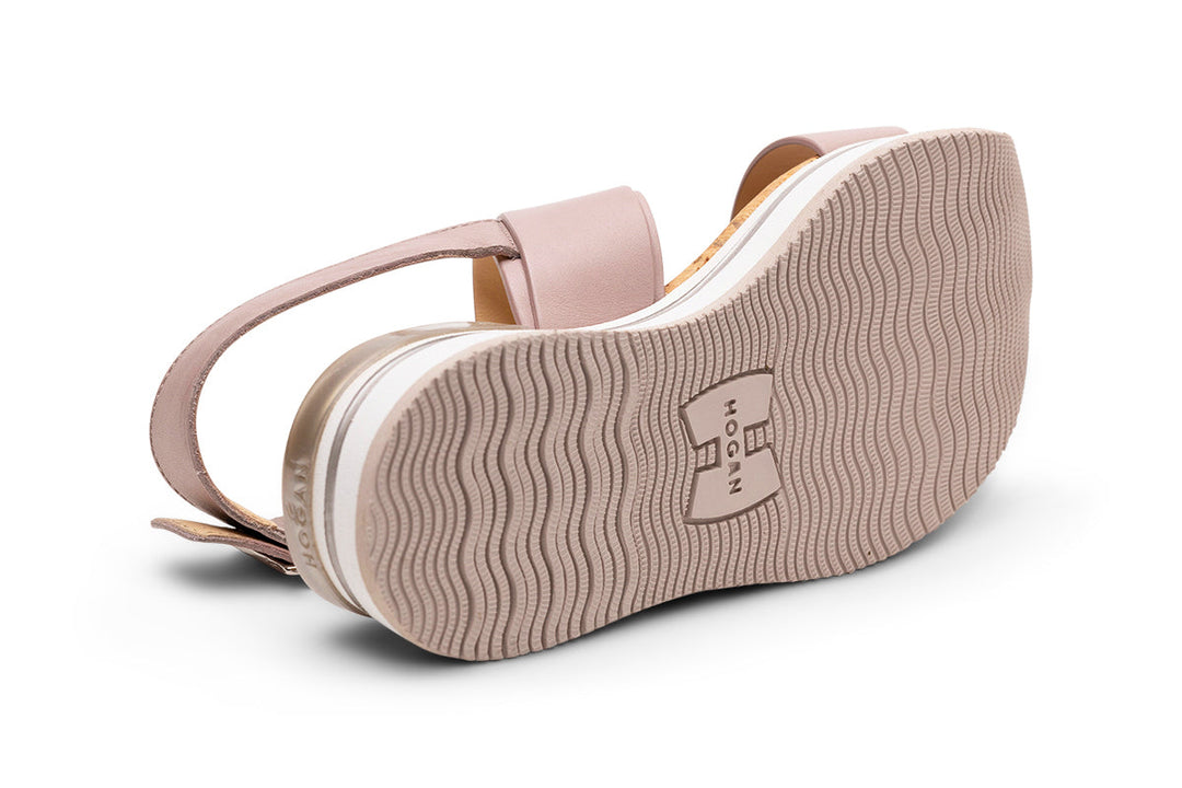 Hogan H257 Leather Sandals in Pink