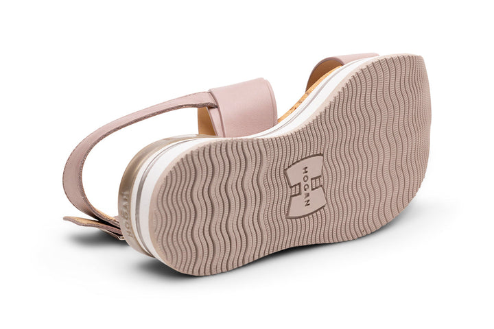 Hogan H257 Leather Sandals in Pink