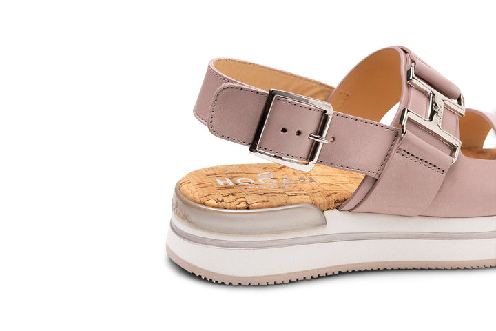 Hogan H257 Leather Sandals in Pink
