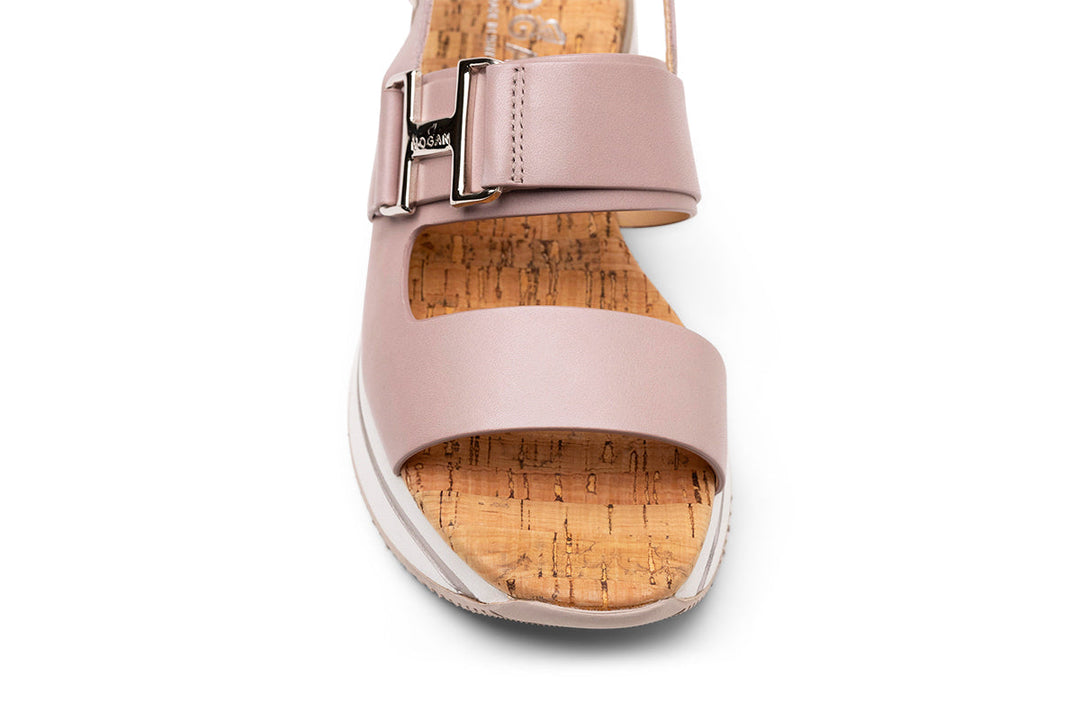 Hogan H257 Leather Sandals in Pink