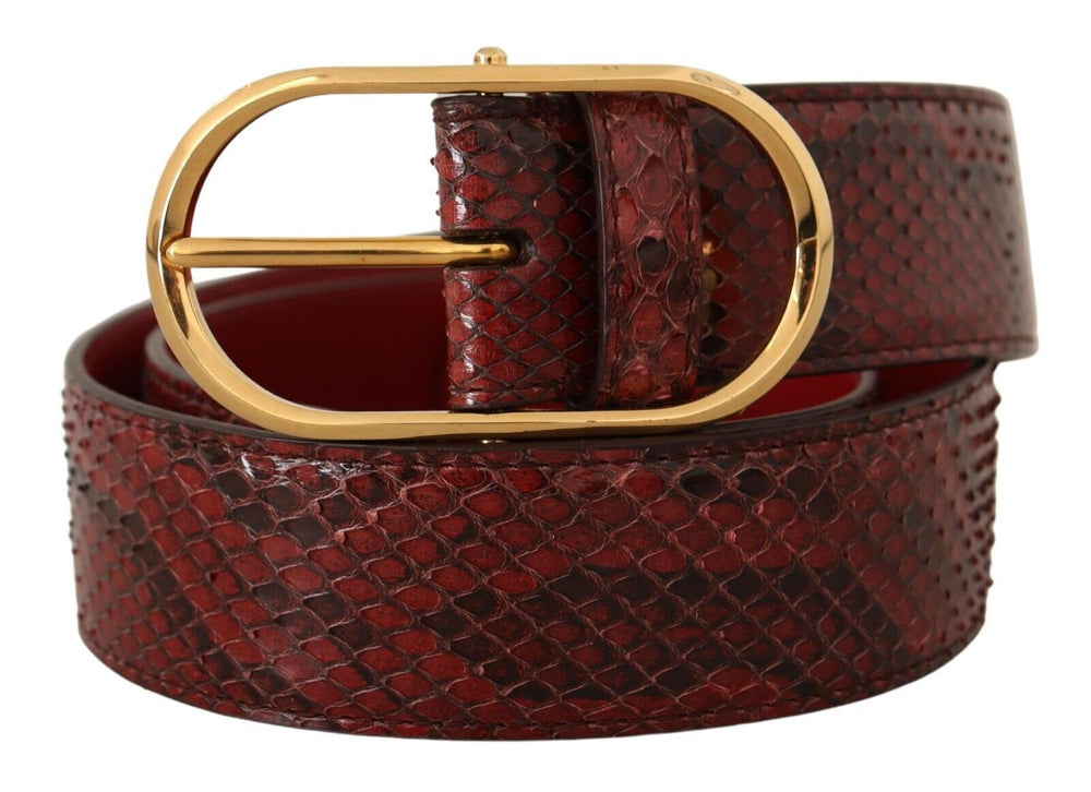 Dolce & Gabbana - Dolce & Gabbana Elegant Red Snakeskin Leather Belt - BEL8366 - 75 - Ask Me Wear