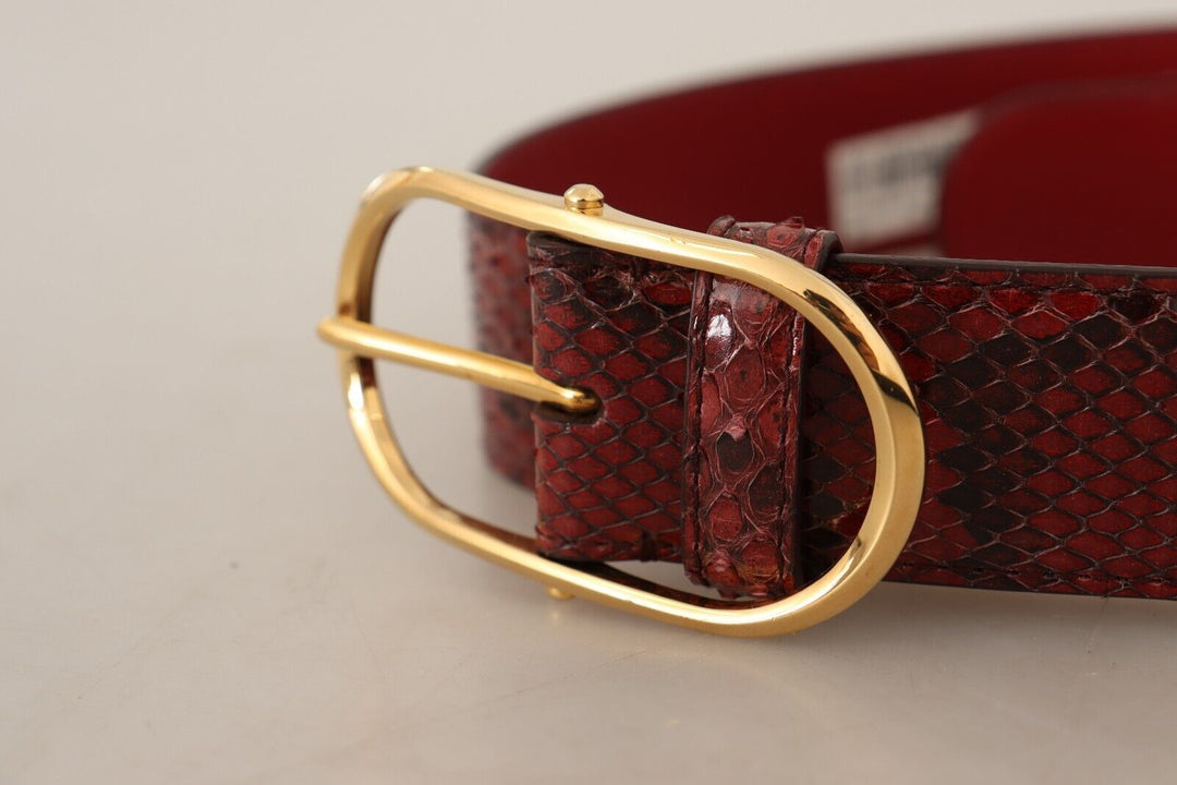 Dolce & Gabbana - Dolce & Gabbana Elegant Red Snakeskin Leather Belt - BEL8366 - 75 - Ask Me Wear