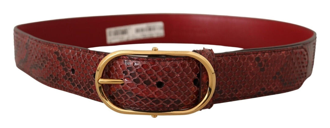 Dolce & Gabbana - Dolce & Gabbana Elegant Red Snakeskin Leather Belt - BEL8366 - 75 - Ask Me Wear