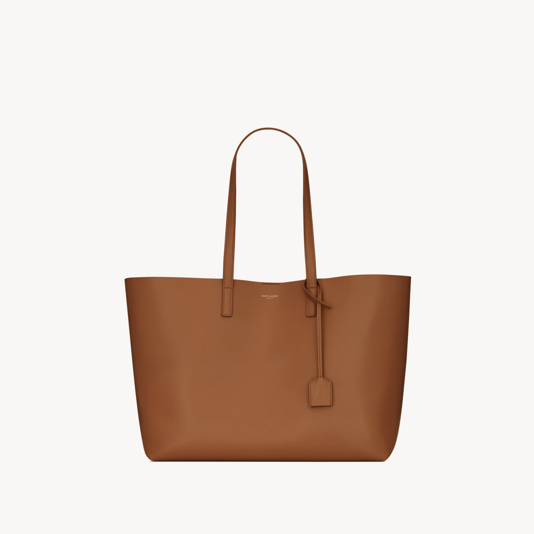 Saint Laurent Large East/West Tote Bag in Brick Leather – Cassandre Charm