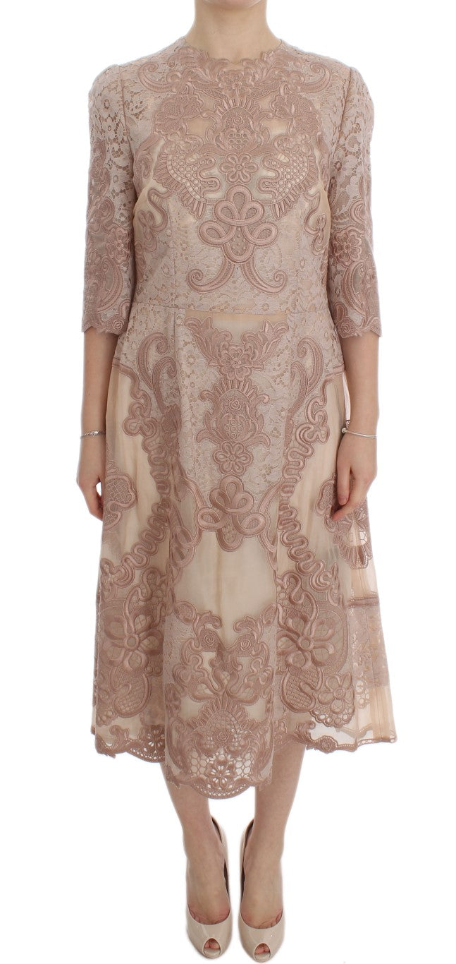 Dolce and Gabbana Pink Silk Lace Ricamo Shift Dress | 102955745578 Ask Me Wear Dolce and Gabbana Pink Silk Lace Ricamo Shift Dress | 102955745578 Ask Me Wear