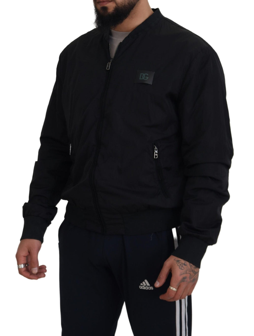 Dolce & Gabbana - Dolce & Gabbana Elegant Black Bomber Jacket - JKT3478 - 46 - Ask Me Wear