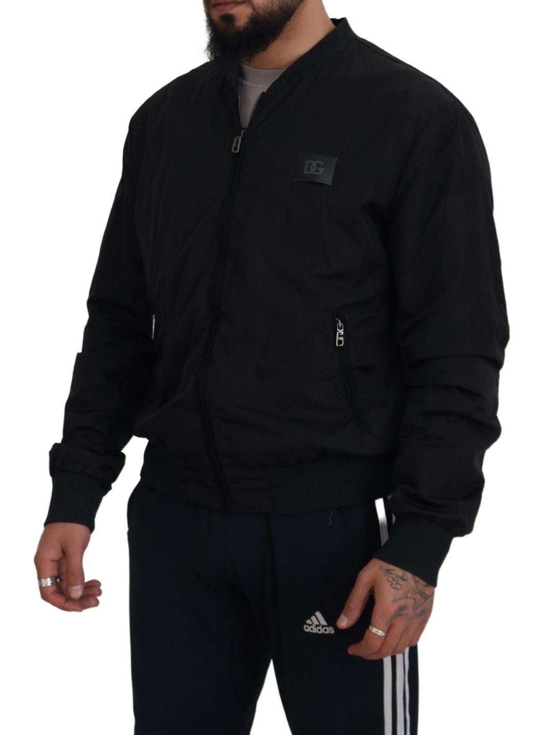 Dolce & Gabbana - Dolce & Gabbana Elegant Black Bomber Jacket - JKT3478 - 46 - Ask Me Wear