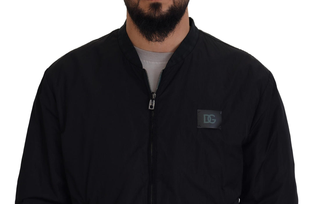 Dolce & Gabbana - Dolce & Gabbana Elegant Black Bomber Jacket - JKT3478 - 46 - Ask Me Wear