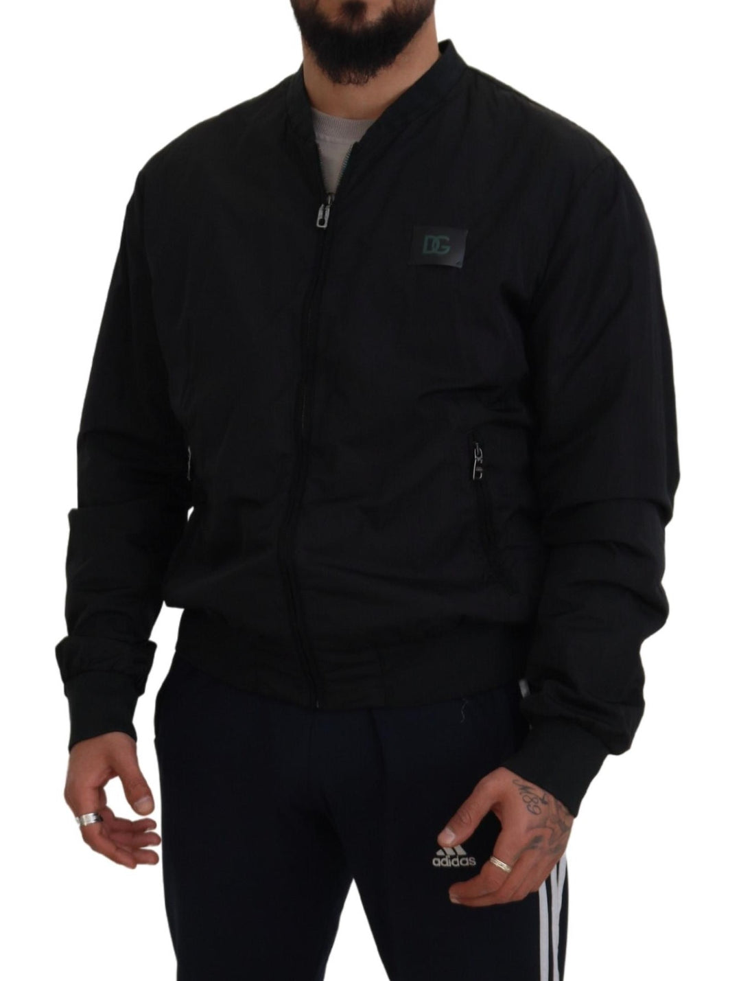 Dolce & Gabbana - Dolce & Gabbana Elegant Black Bomber Jacket - JKT3478 - 46 - Ask Me Wear