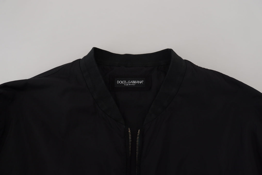 Dolce & Gabbana - Dolce & Gabbana Elegant Black Bomber Jacket - JKT3478 - 46 - Ask Me Wear