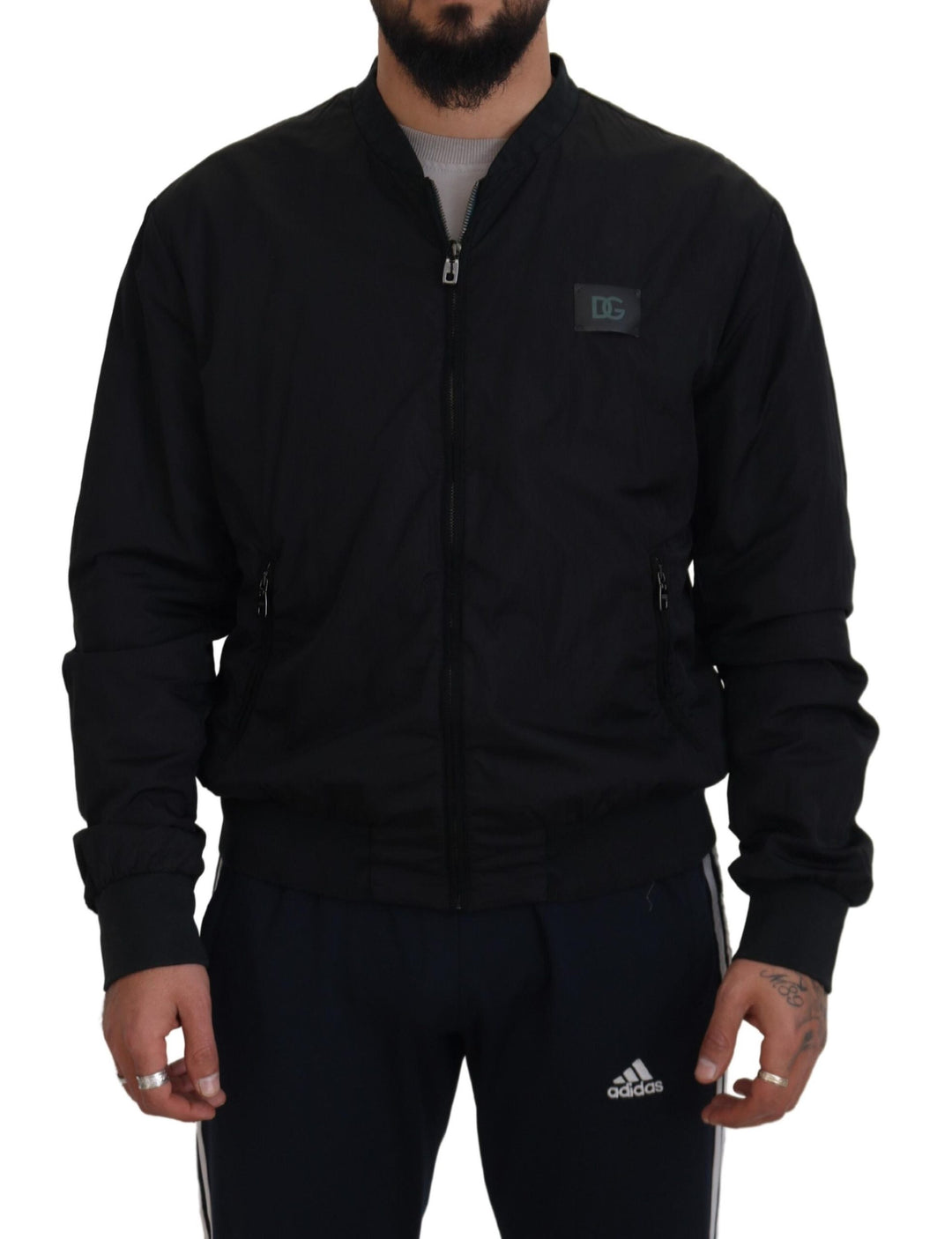 Dolce & Gabbana - Dolce & Gabbana Elegant Black Bomber Jacket - JKT3478 - 46 - Ask Me Wear