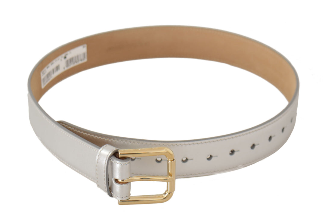 Dolce & Gabbana - Dolce & Gabbana Engraved Silver - Toned Leather Belt - BEL8669 - 65 - Ask Me Wear
