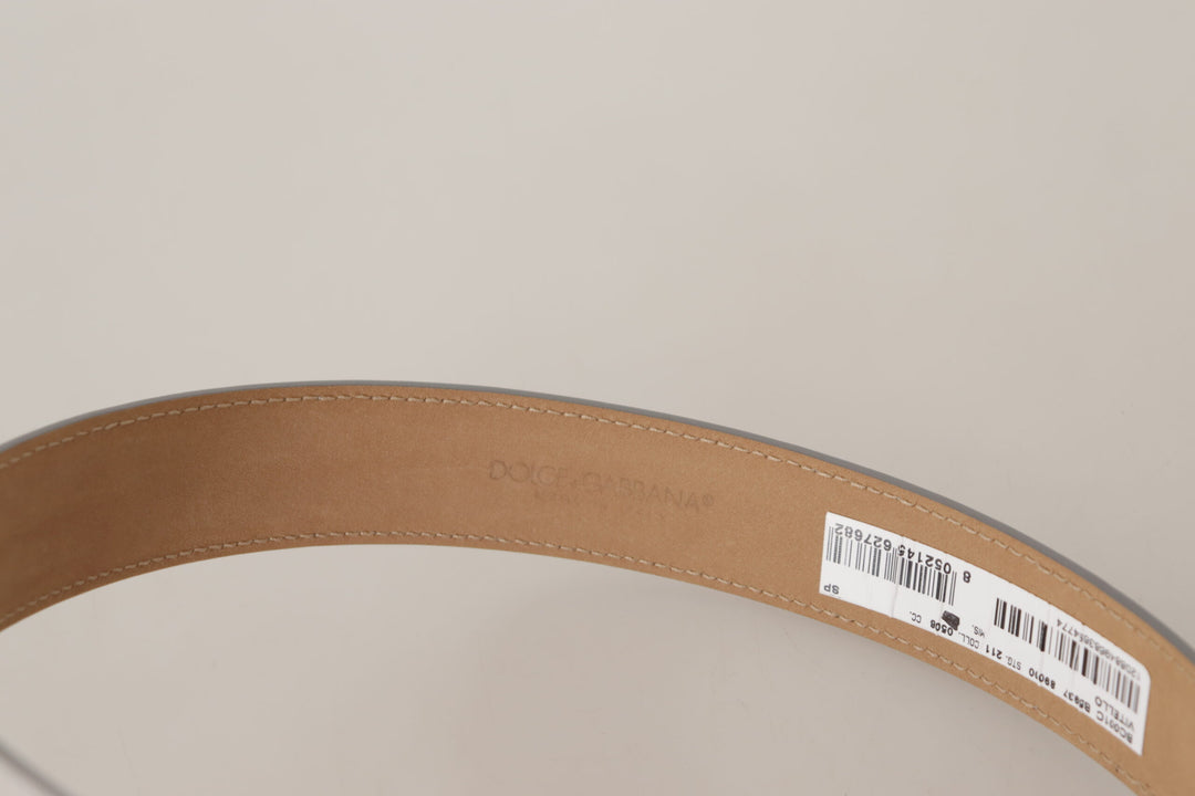 Dolce & Gabbana - Dolce & Gabbana Engraved Silver - Toned Leather Belt - BEL8669 - 65 - Ask Me Wear