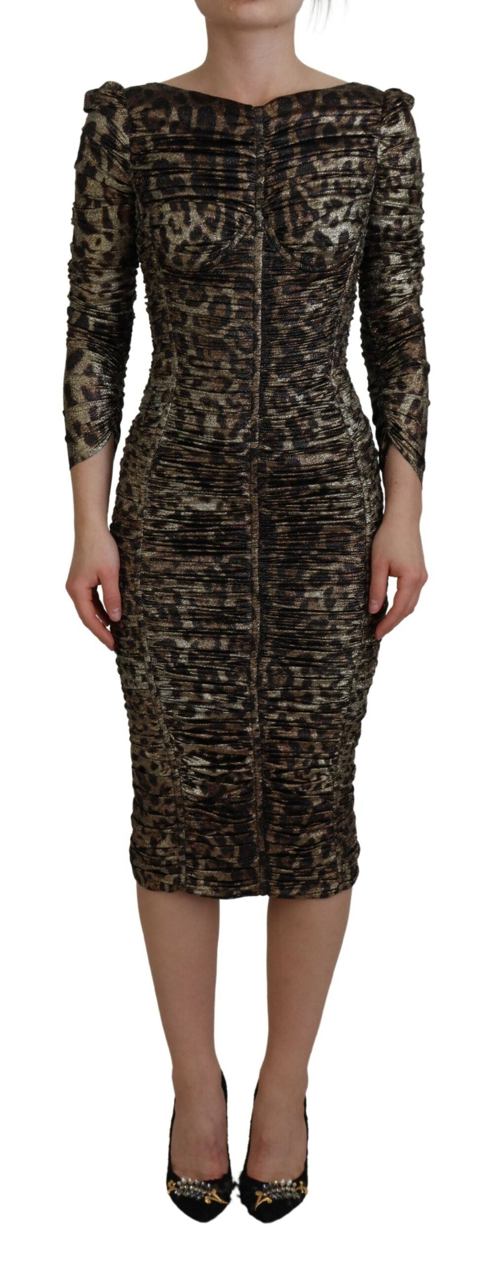 long sleeve leopard bodycon dress Designer Fashion outlet