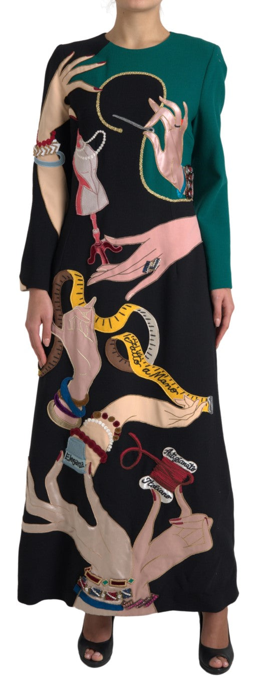 work of art long sleeve maxi dress Dolce And Gabbana Multicolor Wool Maxi Dress – Ask Me Wear