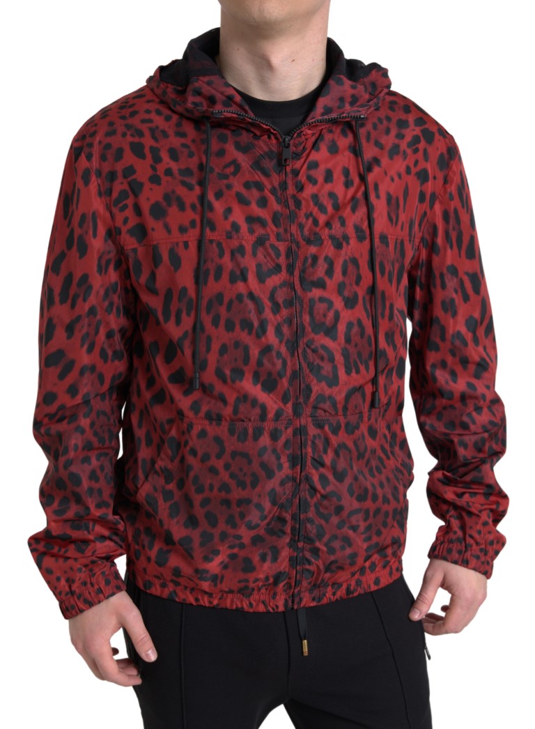 【VIP価格】DOLCE & GABBANA Red Leopard Leather Bomber Dolce & Gabbana Red Leopard Hooded Bomber Jacket | Luxury