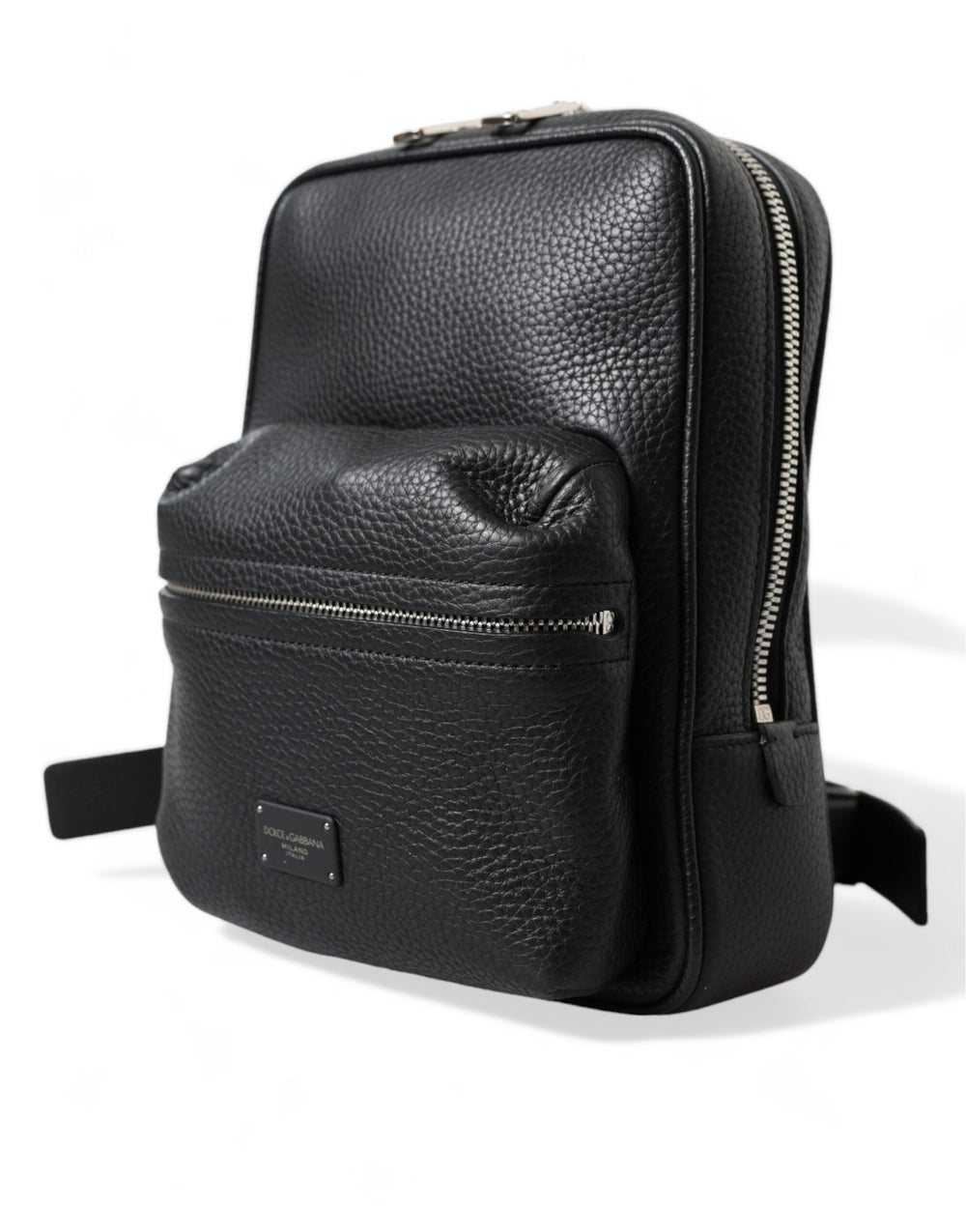 Dolce & Gabbana - Dolce & Gabbana Chic Black Calf Leather Small Backpack - BAG1304 - Ask Me Wear