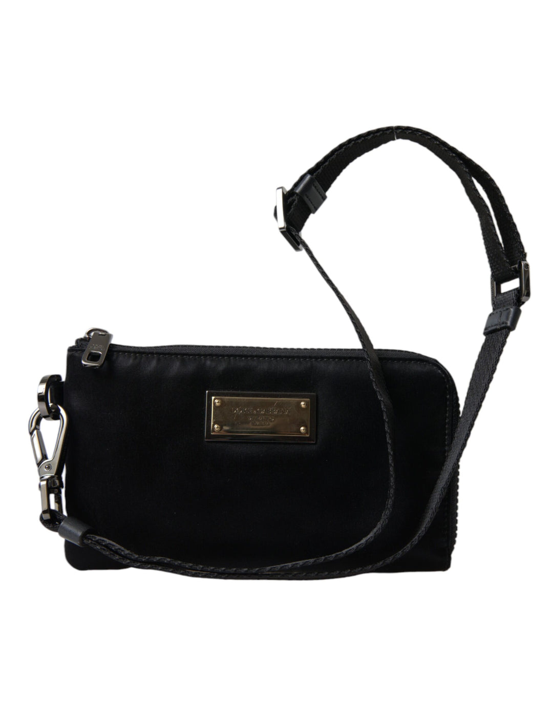 Dolce & Gabbana - Dolce & Gabbana Elegant Black Nylon & Leather Pouch - BAG1373 - Ask Me Wear