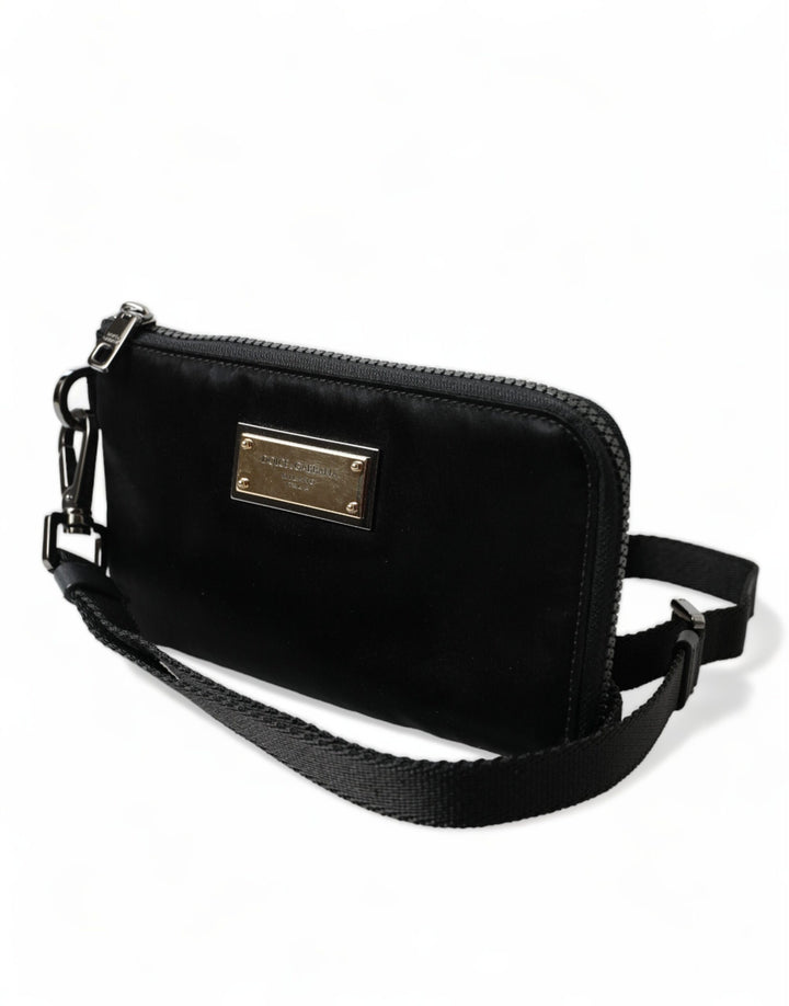 Dolce & Gabbana - Dolce & Gabbana Elegant Black Nylon & Leather Pouch - BAG1373 - Ask Me Wear