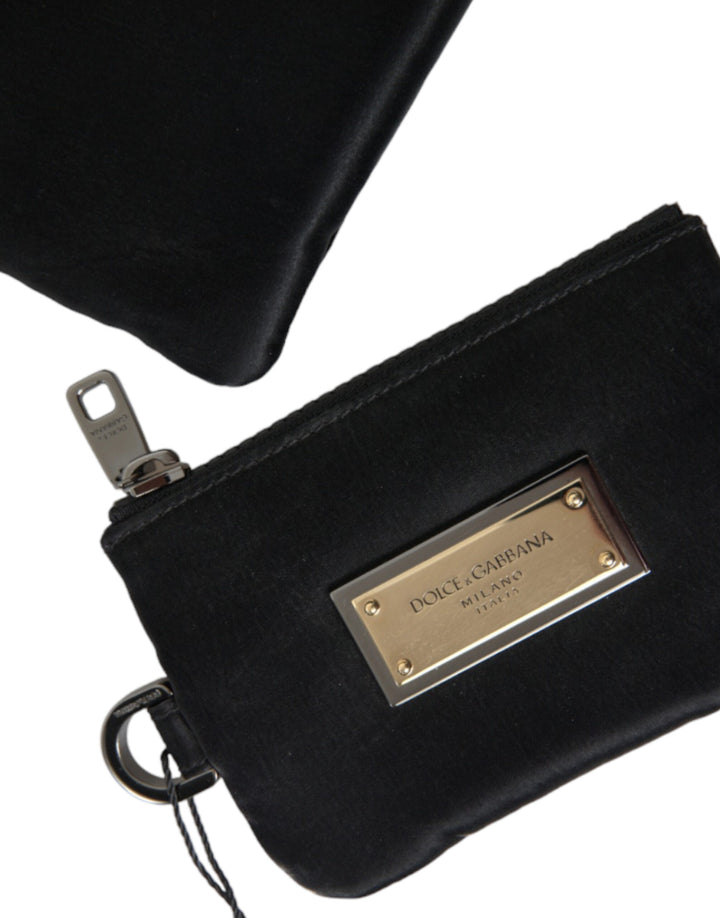 Dolce & Gabbana - Dolce & Gabbana Elegant Black Nylon & Leather Pouch - BAG1373 - Ask Me Wear