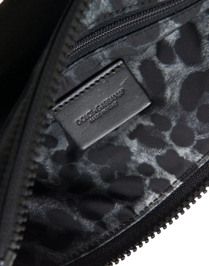 Dolce & Gabbana - Dolce & Gabbana Elegant Black Nylon & Leather Pouch - BAG1373 - Ask Me Wear