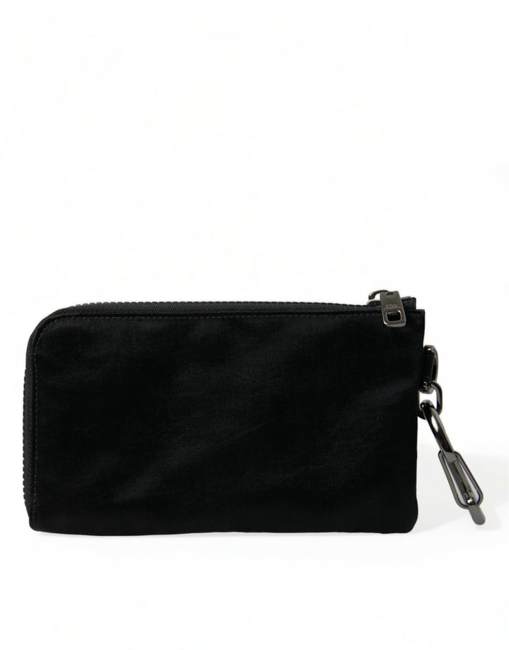 Dolce & Gabbana - Dolce & Gabbana Elite Black Nylon & Leather Pouch with Logo Detail - BAG1327 - Ask Me Wear