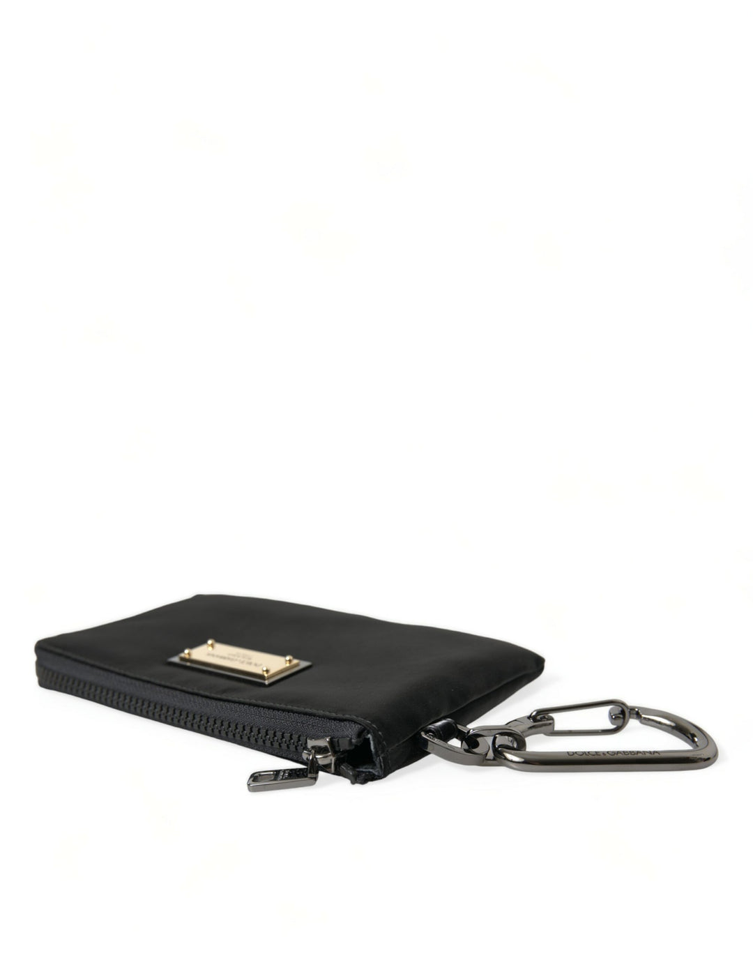 Dolce & Gabbana - Dolce & Gabbana Elite Black Nylon & Leather Pouch with Logo Detail - BAG1327 - Ask Me Wear