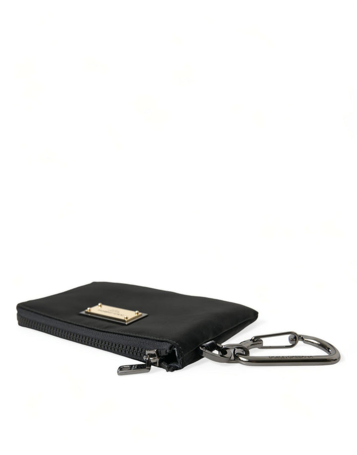 Dolce & Gabbana - Dolce & Gabbana Elite Black Nylon & Leather Pouch with Logo Detail - BAG1327 - Ask Me Wear