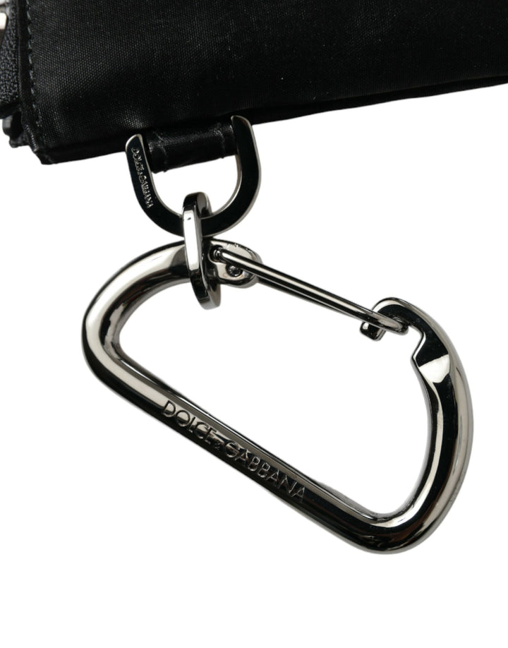 Dolce & Gabbana - Dolce & Gabbana Elite Black Nylon & Leather Pouch with Logo Detail - BAG1327 - Ask Me Wear