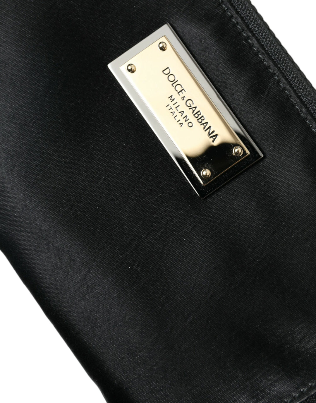 Dolce & Gabbana - Dolce & Gabbana Elite Black Nylon & Leather Pouch with Logo Detail - BAG1327 - Ask Me Wear