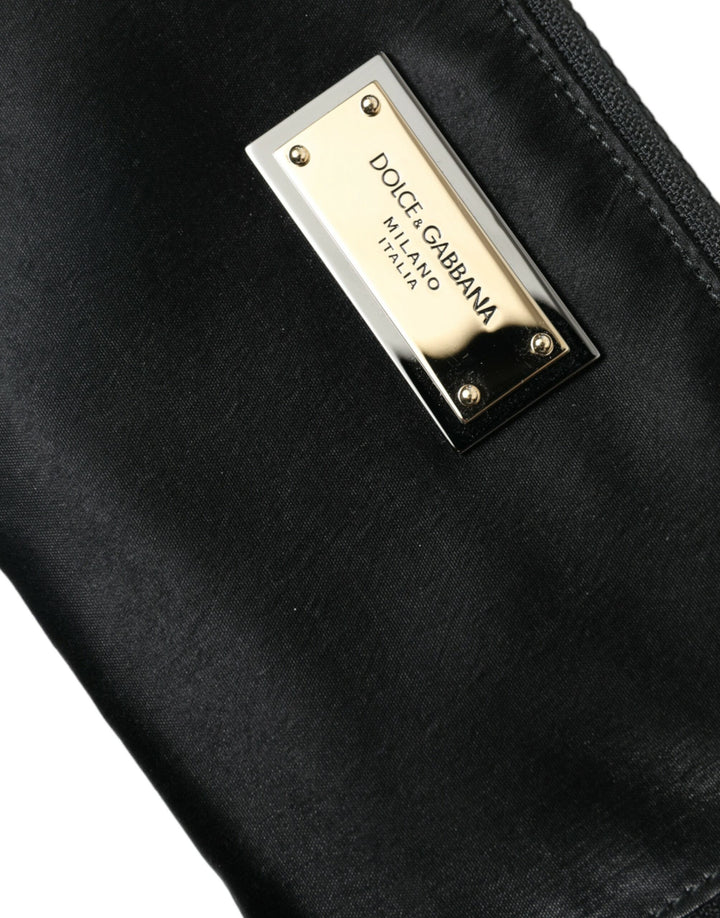 Dolce & Gabbana - Dolce & Gabbana Elite Black Nylon & Leather Pouch with Logo Detail - BAG1327 - Ask Me Wear