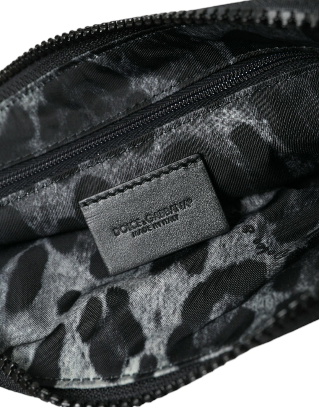 Dolce & Gabbana - Dolce & Gabbana Elite Black Nylon & Leather Pouch with Logo Detail - BAG1327 - Ask Me Wear