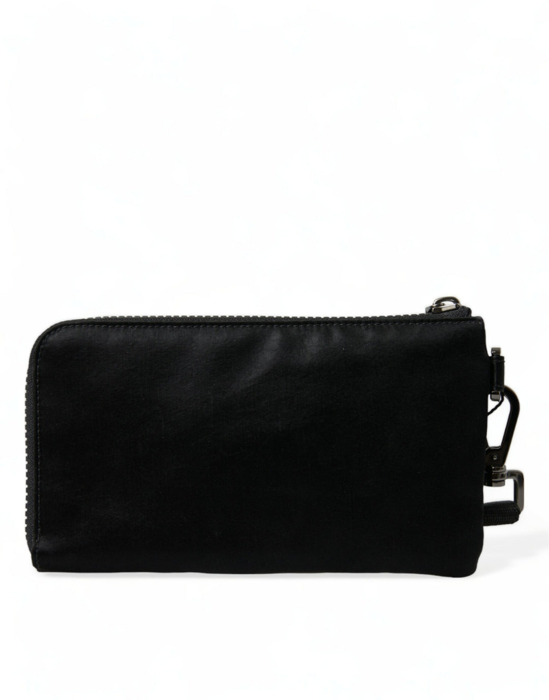 Dolce & Gabbana - Dolce & Gabbana Elegant Black Nylon Leather Pouch with Silver Details - BAG1350 - Ask Me Wear