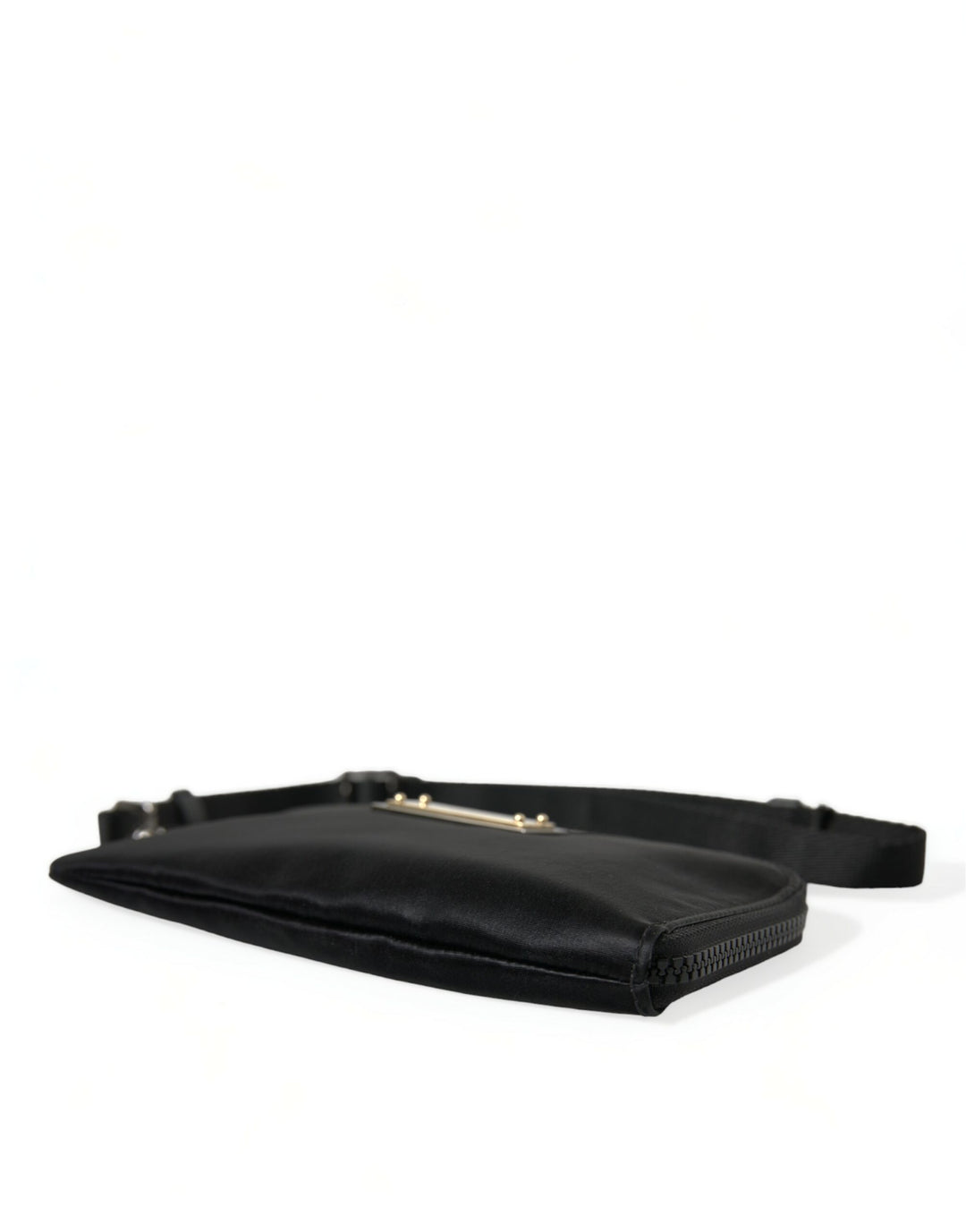 Dolce & Gabbana - Dolce & Gabbana Elegant Black Nylon Leather Pouch with Silver Details - BAG1350 - Ask Me Wear