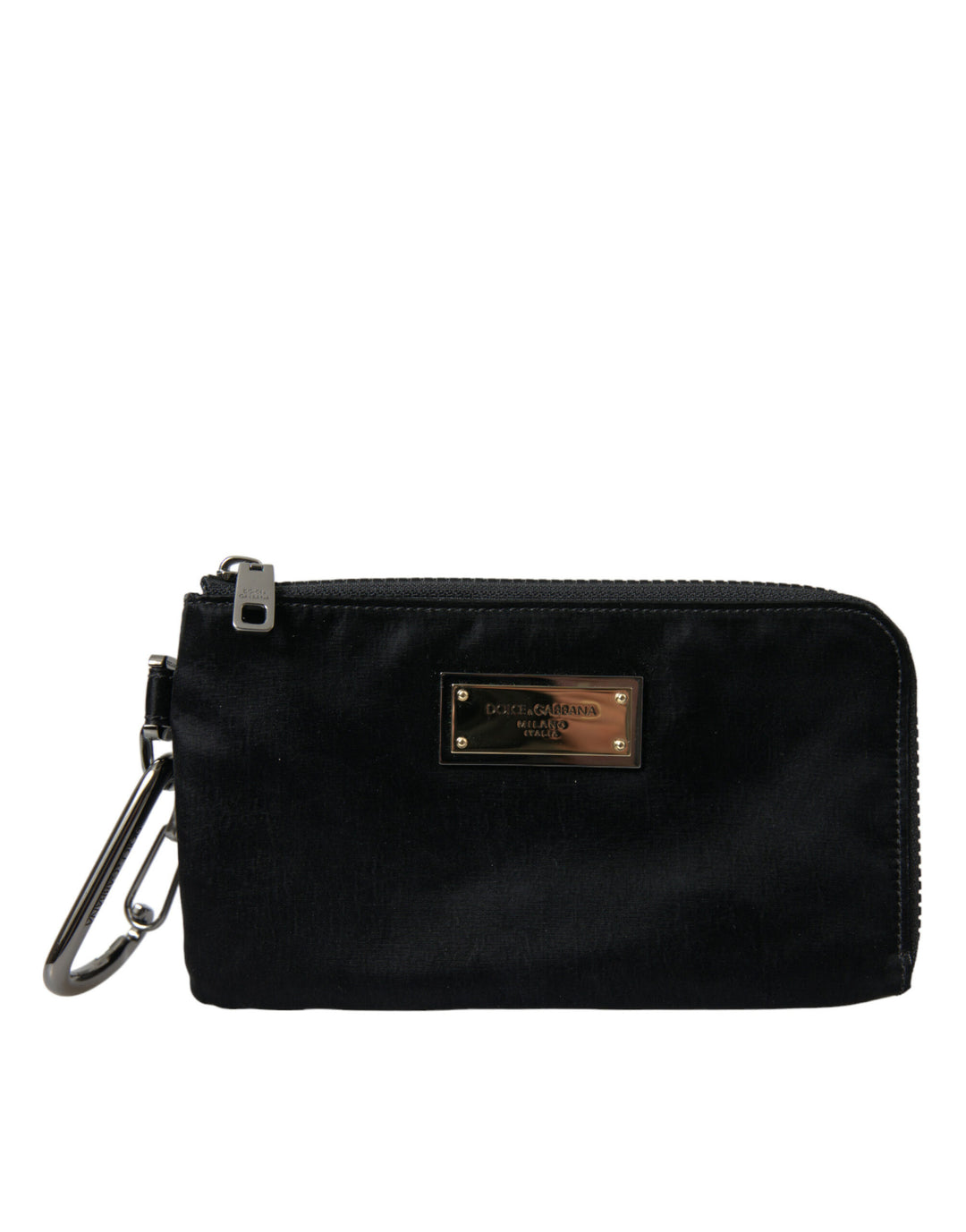 Dolce & Gabbana - Dolce & Gabbana Sleek Designer Nylon - Leather Pouch in Black - BAG1122 - Ask Me Wear