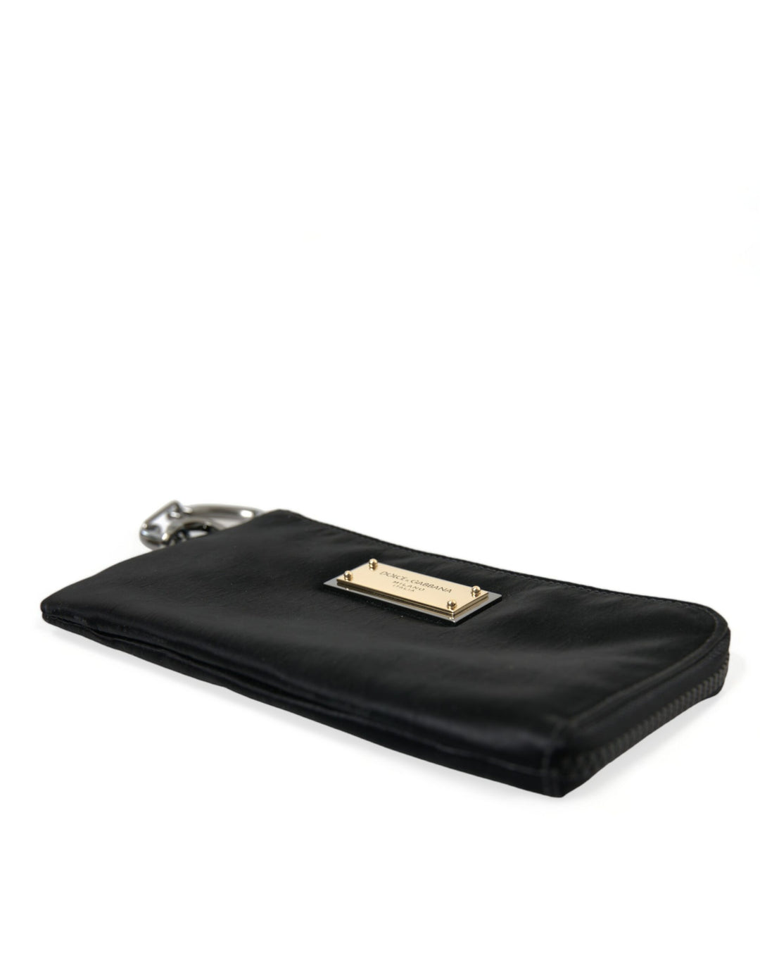 Dolce & Gabbana - Dolce & Gabbana Sleek Designer Nylon - Leather Pouch in Black - BAG1122 - Ask Me Wear