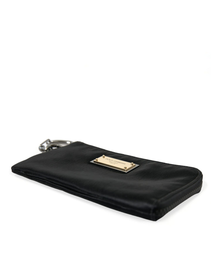 Dolce & Gabbana - Dolce & Gabbana Sleek Designer Nylon - Leather Pouch in Black - BAG1122 - Ask Me Wear