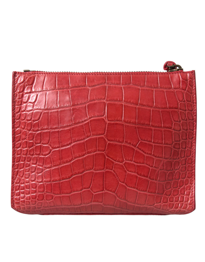 Balenciaga - Balenciaga Exotic Red Alligator Leather Clutch - BAG1165 - Ask Me Wear