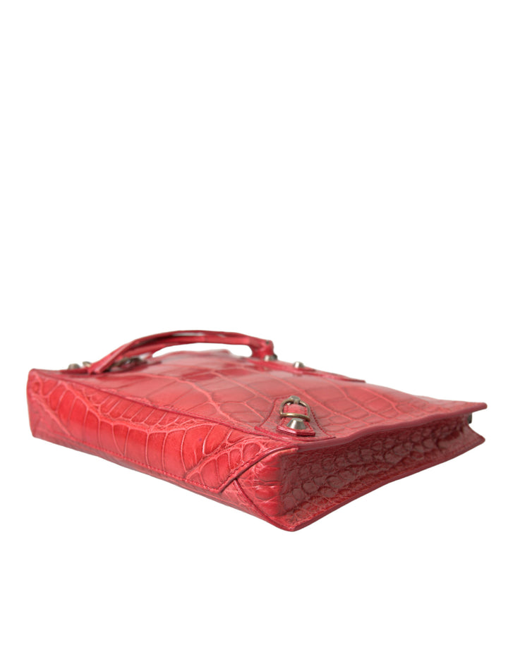 Balenciaga - Balenciaga Exotic Red Alligator Leather Clutch - BAG1165 - Ask Me Wear